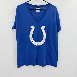 Indianapolis Colts Victoria's‎ Secret Pink Blue T Shirt Love Pink Rinestones Med